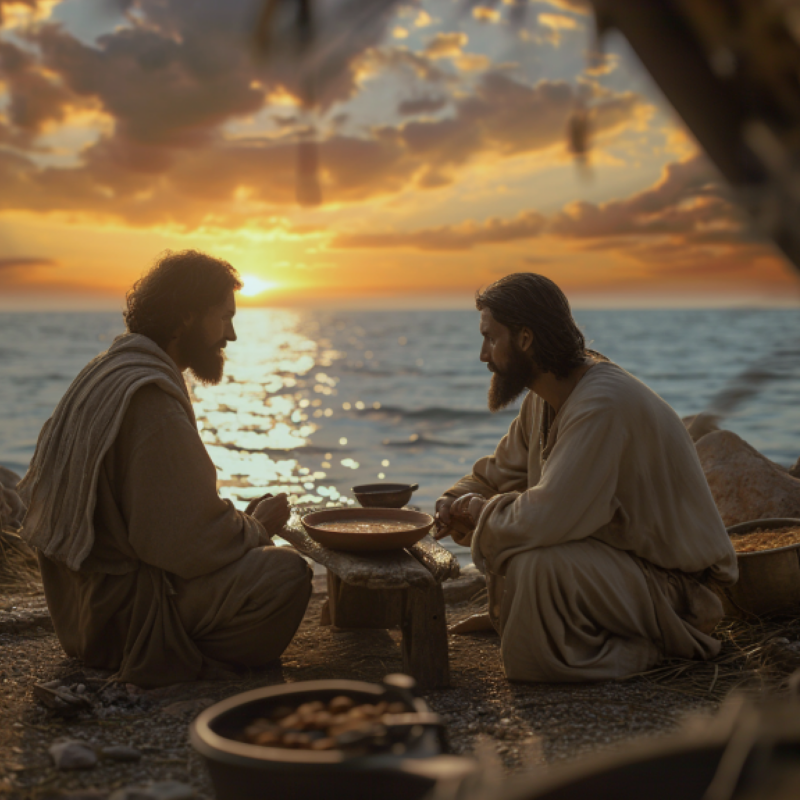 Jesus Telling John to Feed My Sheep